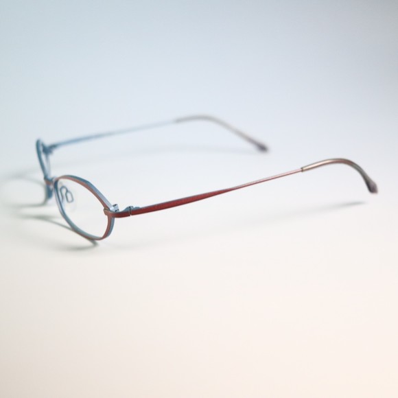 Bevel BRTQ Japan 8536 Pound 49-18 135 eyeglasses red blue slim frame N13 - Picture 7 of 13